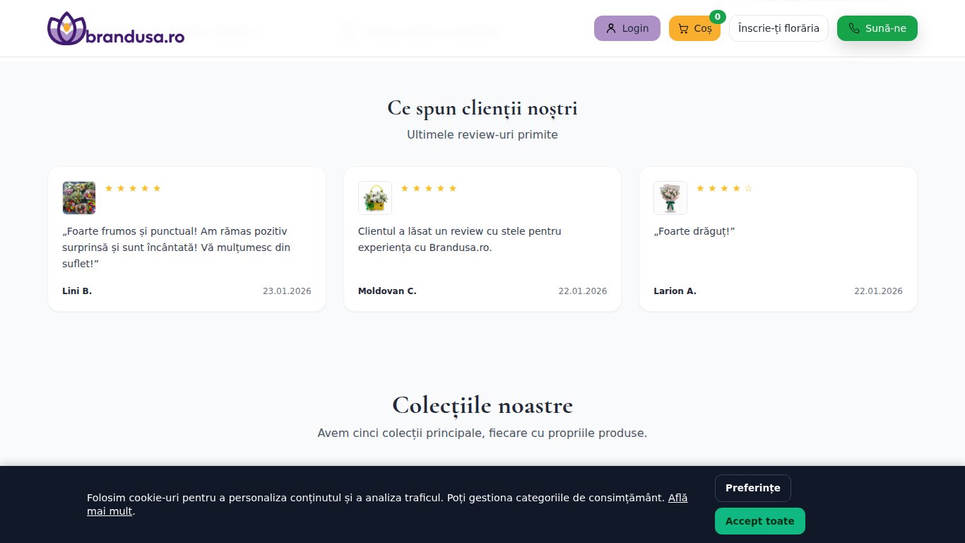 Brandusa.ro - Florărie Online - Site E-commerce