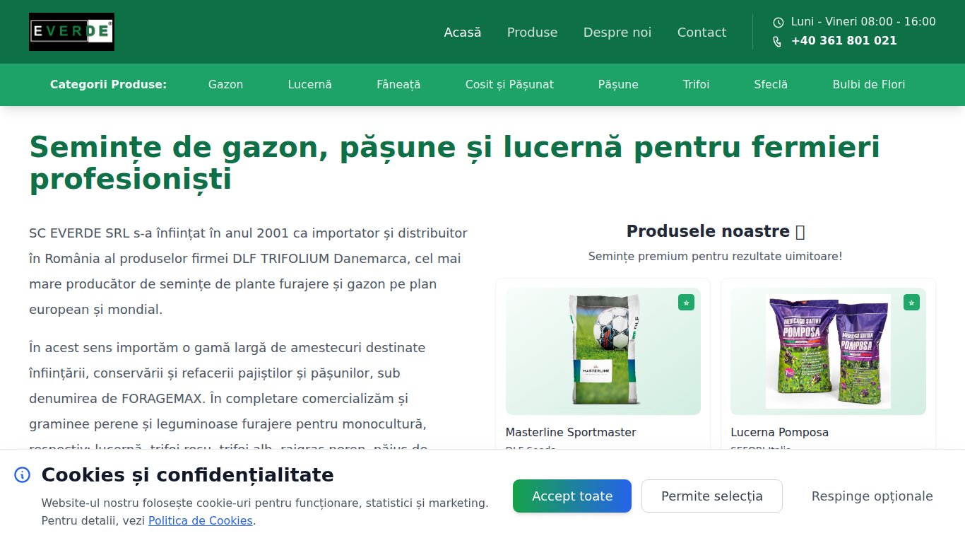 EVERDE - Semințe Gazon - Site Agricultură