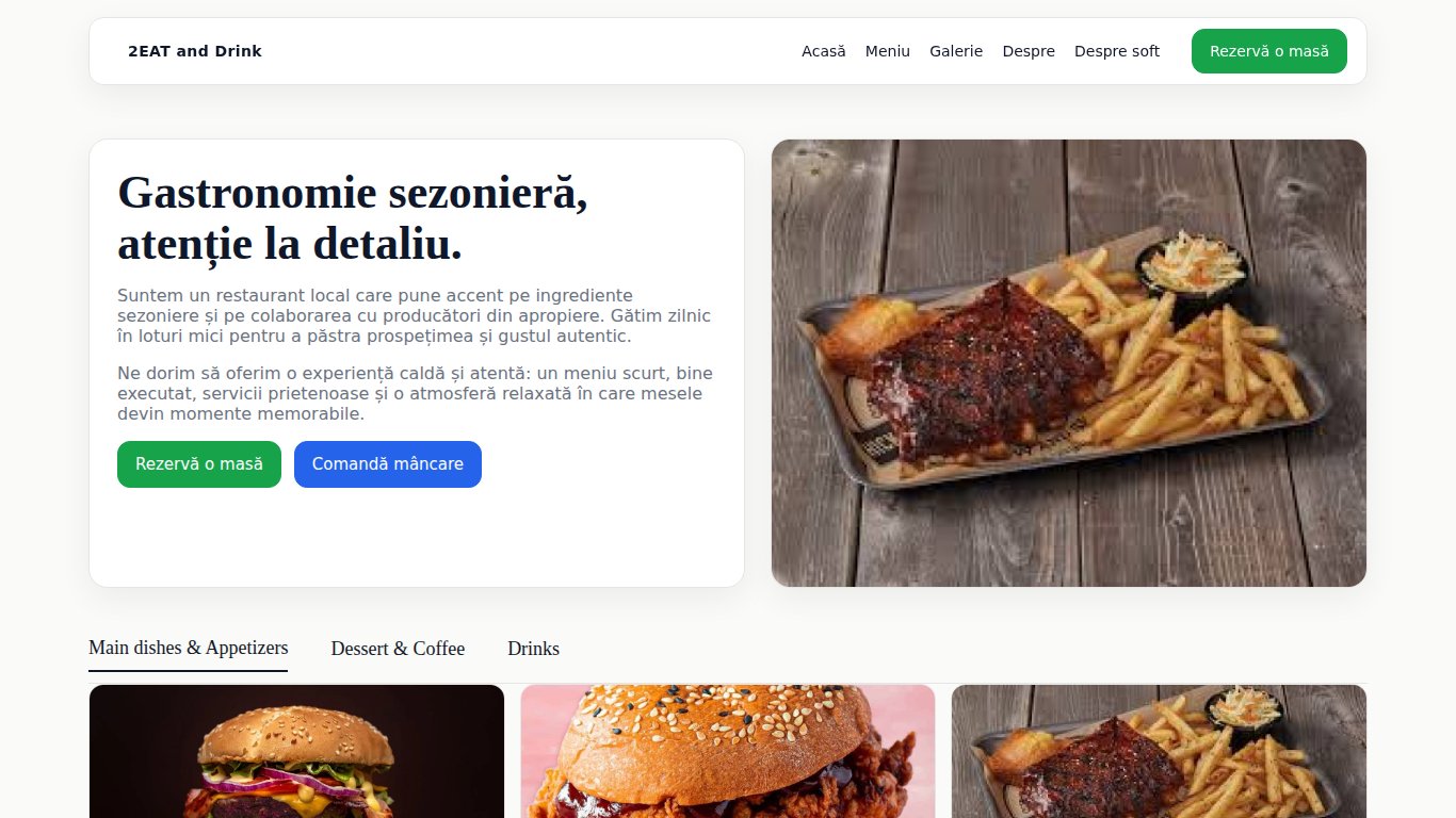 2EAT and Drink - Restaurant - Site Restaurant / Cafenea